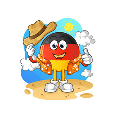 german flag go on vacation. cartoon mascot vector