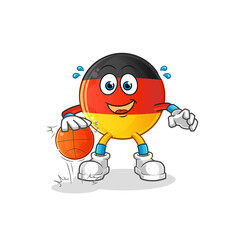 Fototapeta premium german flag dribble basketball character. cartoon mascot vector