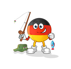 german flag fisherman illustration. character vector