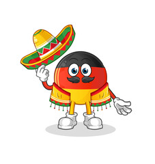 german flag Mexican culture and flag. cartoon mascot vector
