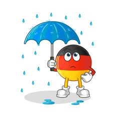 german flag holding an umbrella illustration. character vector