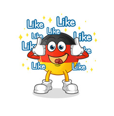 german flag give lots of likes. cartoon vector