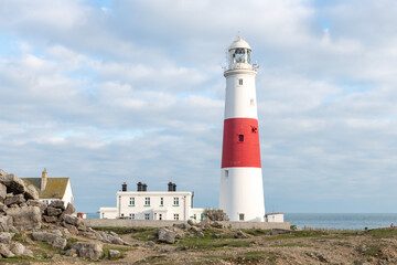Fototapeta na wymiar Portland Bill lighthouse in Dorset