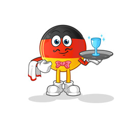 german flag waiter cartoon. cartoon mascot vector