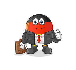 german flag office worker mascot. cartoon vector