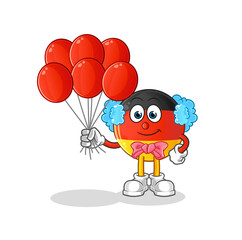 german flag clown with balloons vector. cartoon character