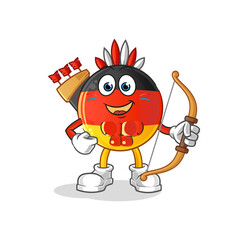 german flag native american tribe. cartoon mascot vector