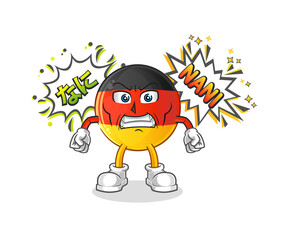 german flag anime angry vector. cartoon character