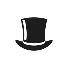 Top hat icon. Vector. Flat design.