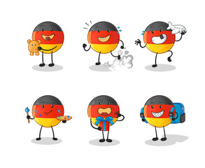 german flag children group character. cartoon mascot vector