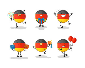 german flag celebration set character. cartoon mascot vector