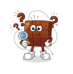 chocolate bar searching illustration. character vector