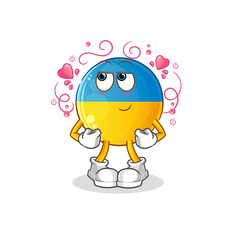 ukraine flag shy vector. cartoon character