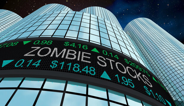 Zombie Stocks Bad Performing Companies Low No Growth Debt 3d Illustration