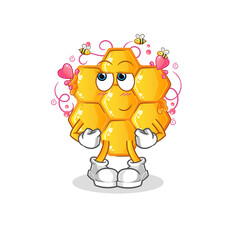 honey pattern shy vector. cartoon character