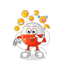 poland flag laugh and mock character. cartoon mascot vector