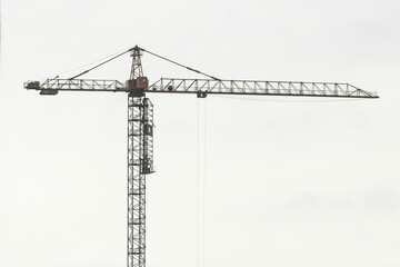 Tower crane, development of urban structures and construction of houses industry architecture