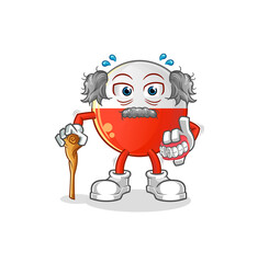 poland flag white haired old man. character vector