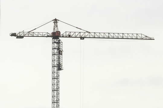 Tower crane, development of urban structures and construction of houses industry architecture