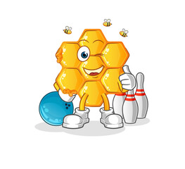 Obraz premium honey pattern play bowling illustration. character vector