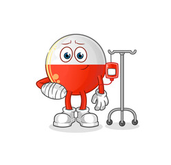 poland flag sick in IV illustration. character vector