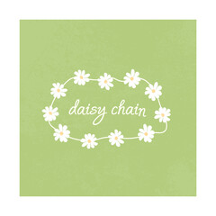 Daisy chain, flowers. Floral elements for pattern, card, poster, invitation, logo