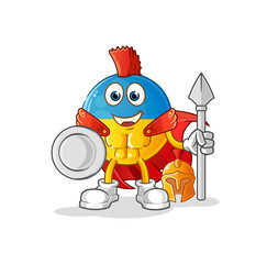ukraine flag spartan character. cartoon mascot vector