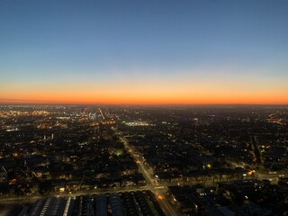 Melbourne City Skyline Sunrise Sunset