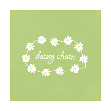 Daisy chain, flowers. Floral elements for pattern, card, poster, invitation, logo