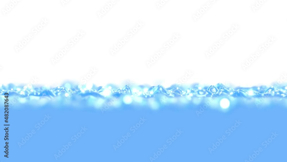 Poster realistic dof camera 3d animation of the blue water fills up the screen rendered in uhd with alpha m