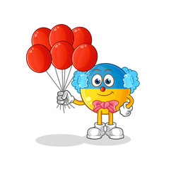 ukraine flag clown with balloons vector. cartoon character