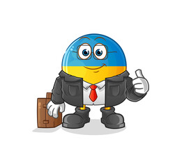 ukraine flag office worker mascot. cartoon vector