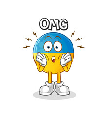 ukraine flag Oh my God vector. cartoon character
