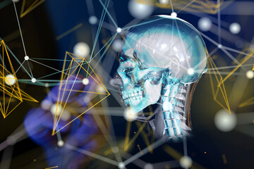 digital medical futuristic interface 3D rendering