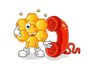 honey pattern call mascot. cartoon vector
