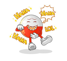 poland flag Laugh Out Loud character. cartoon mascot vector