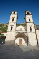 Fototapeta na wymiar The Cathedral of Saint Tryphon in the Old Town of Kotor