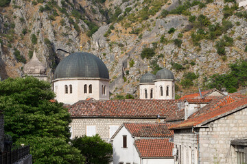 Obraz premium Domes of St. Nicholas Church in Kotor