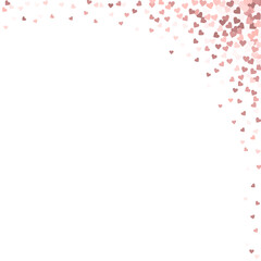 Pink heart love confettis. Valentine's day corner