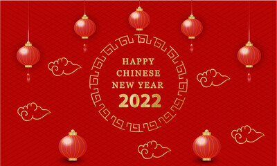 Realistic chinese new year golden background Vector illustration