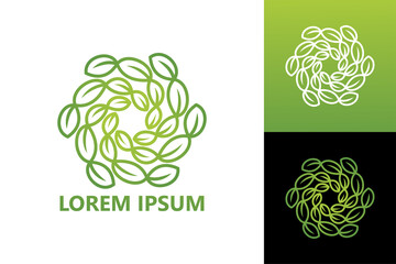 Vortex leaf logo template design vector