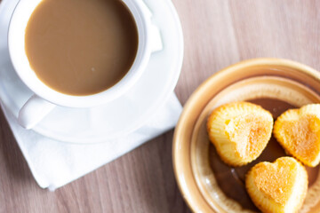 cup of coffee and cookies food tasty sweet dessert bakery cakes unhealthy breakfast baked plate pastry nobody beverage drinks milk cappuccino latte caffeine