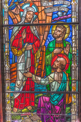 Obraz na płótnie Canvas Jesus Disciples Stained Glass Church Saint Augustine Florida