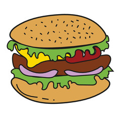hamburger on a white background