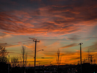 Fototapeta premium sunset in the city