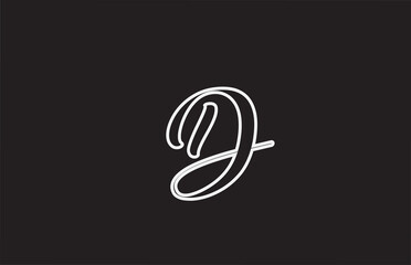 line D icon logo design with handwritten style. Creative template for company
