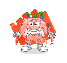 piggy bank monster vector. cartoon character