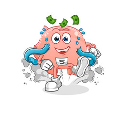 piggy bank runner character. cartoon mascot vector