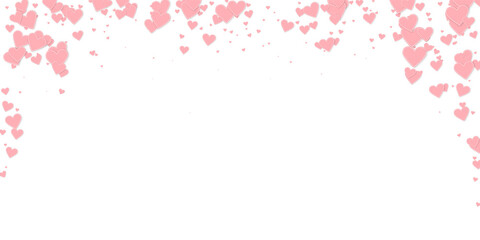 Pink heart love confettis. Valentine's day falling