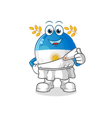 argentina flag with greek clothing. cartoon mascot vector